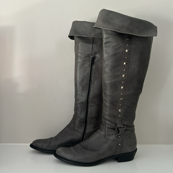 Browns Leather Studded Riding Boots Made in Italy - Picture 11 of 13
